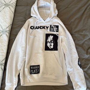 White horror Chucky Graphic Hoodie